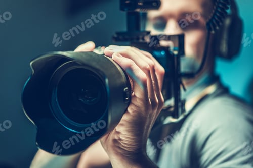 Preview: Amateur Movie Maker Shooting a New Film with His Video Camera