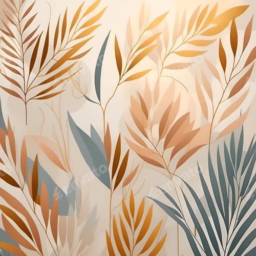 Preview: Abstract leaf pattern in earthy tones