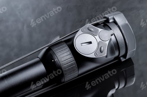 Preview: Laser sight for rifle close up. Optics for firearms.