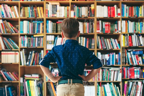 Preview: Boy in library