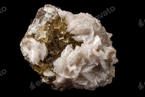 Vista previa: Macro mineral stone Baryta On Fluorite On a black background