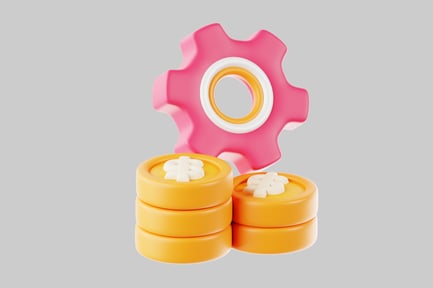 Preview: Pink gear on yellow coins