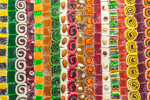 Preview: Turkish candies and sweets as a background