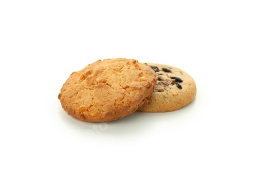 Preview: Tasty pumpkin cookies isolated on white background