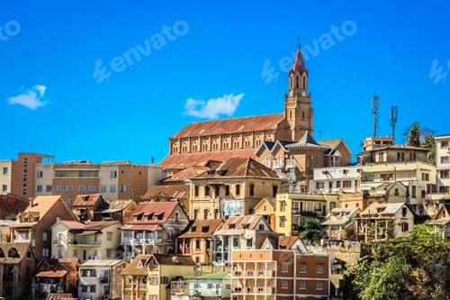 Preview: Cityscape View with Church in Antananarivo, Madagascar