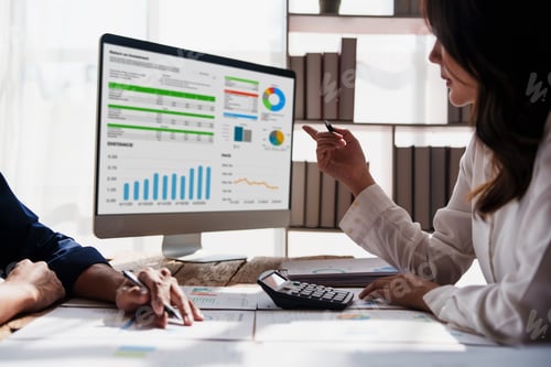 Preview: Close up business people analyze fund investment. Business Consulting, meeting, finance investment