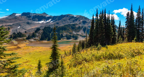 Preview: Canadian Nature Mountain Landscape Background.