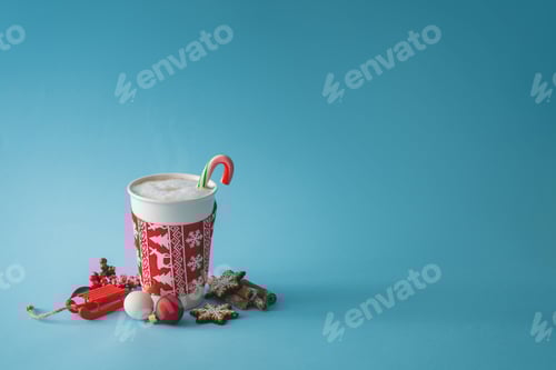 Preview: Christmas Coffee with Holiday Ornaments and Gingerbread Cookies