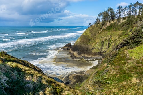 Preview: Waves Pount The Shoreline Rocks At Cape Disappointmnet In Washington State.
