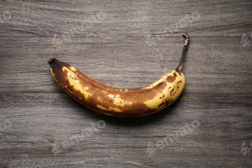 Preview: Overripe Banana on a Wood Grain Background