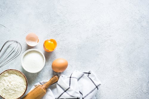 Preview: Baking background at light stone table.