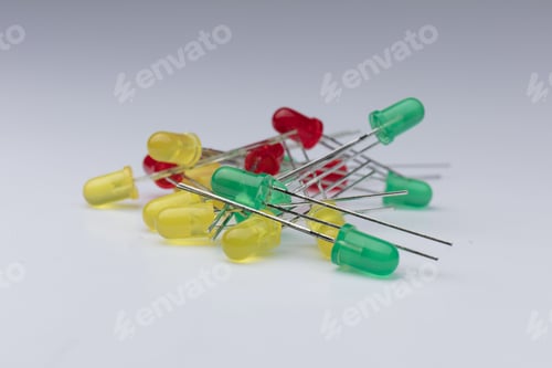 Preview: Multicolored LEDs on a white background