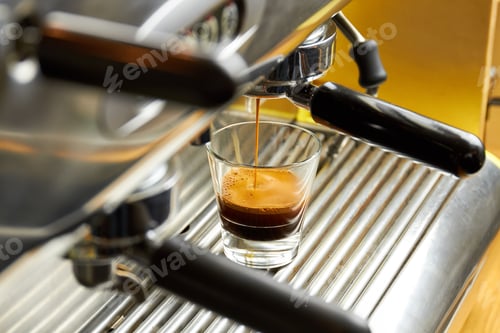 Preview: Coffee machine pouring espresso
