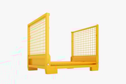 Preview: Yellow Steel Cage Pallet for Warehouse Storage