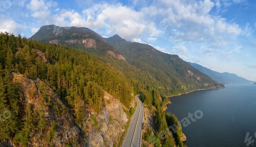 Preview: Sea to Sky Highway on Pacific Ocean West Coast.