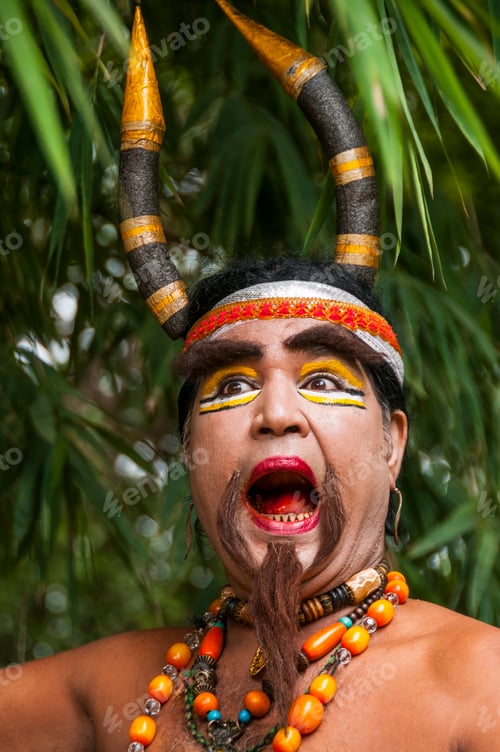 Preview: Portrait of Impressionist or Behrupiya, Traditional performing artist of India.