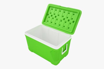 Preview: Bright Green Portable Cooler Box with Open Lid
