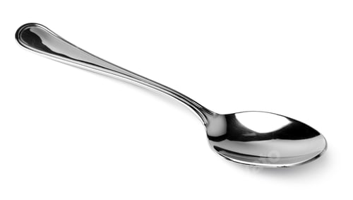 Preview: Silver spoon isolated on white background close up