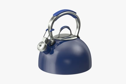 Preview: Modern Blue Tea Kettle with Whistle
