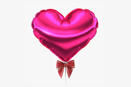 Preview: Foil Heart Balloon with Bow
