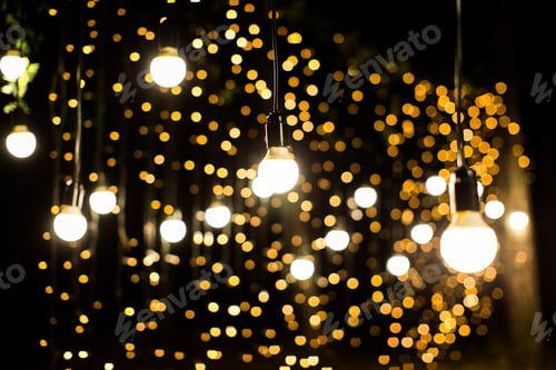 Preview: Lights and lanterns in the night. Bokeh