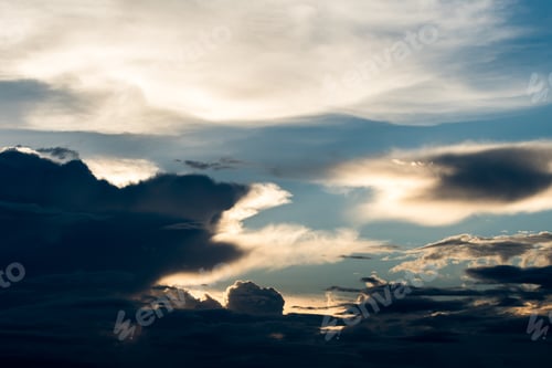 Preview: colorful dramatic sky with cloud at sunset.