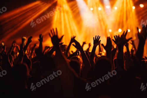 Preview: Crowd is going wild and dancing at music festival and rising their hands