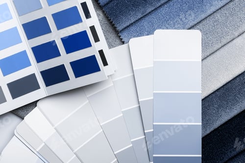 Preview: a variety of fabrics with a color palette