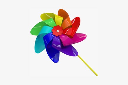 Preview: Multicolored pinwheel with central red flower
