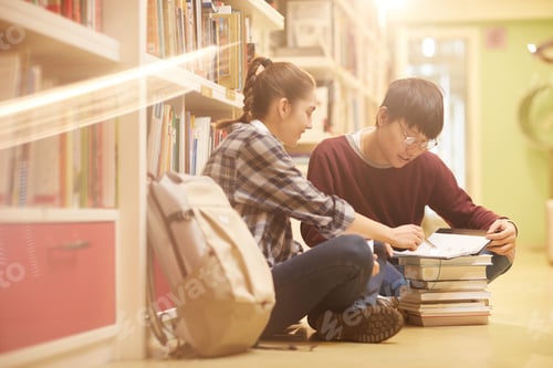 Preview: Students studying in the library
