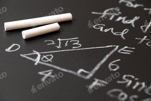 Preview: Algebra mathematic formula written on chalkboard