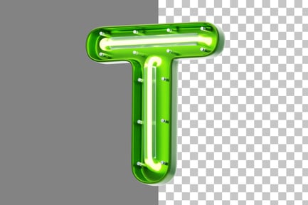 Preview: Neon T 3D Icon