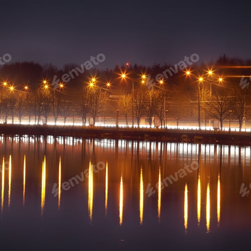 Preview: Panorama night city lights