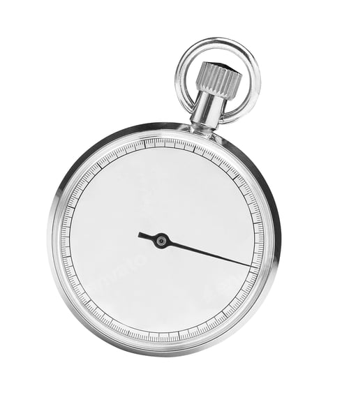 Preview: Silver Stopwatch Time Measurement Tool on White