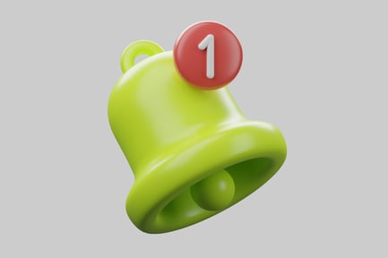 Preview: Notification bell with number one