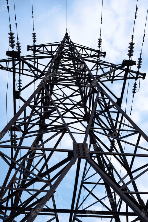 Preview: Electricity pylons and cabling, back ligth