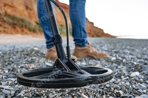 Preview: Metal detector coil in action above the ground