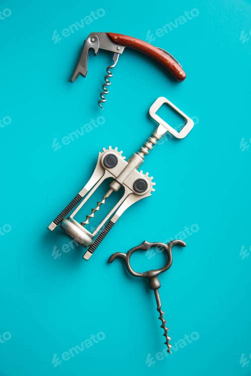 Preview: Various types of corkscrews.
