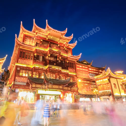 Preview: shanghai yuyuan garden at night