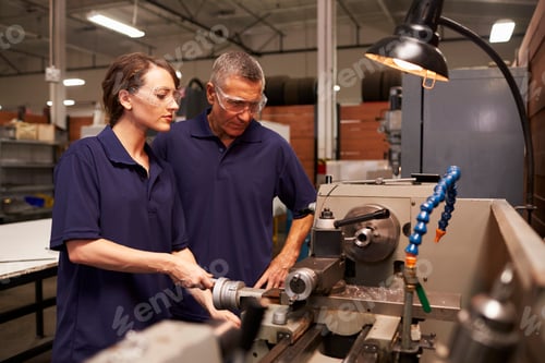 Preview: Engineer Training Female Apprentice On Milling Machine
