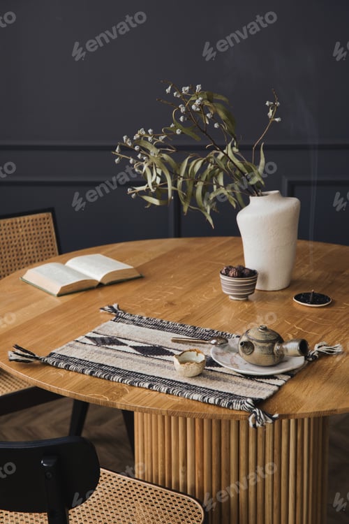 Preview: Interior design of cozy living room with commode, sofa and personal accessories. Home decor Template
