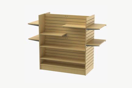 Vista previa: Expositor de pared de listones con góndolas y estantes ajustables