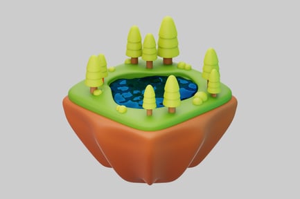 Preview: Miniature Island Adorned with Lush Trees