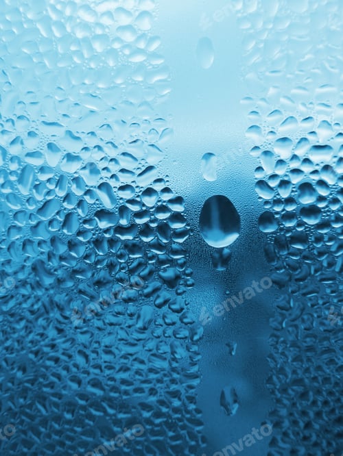 Preview: water drops on glass