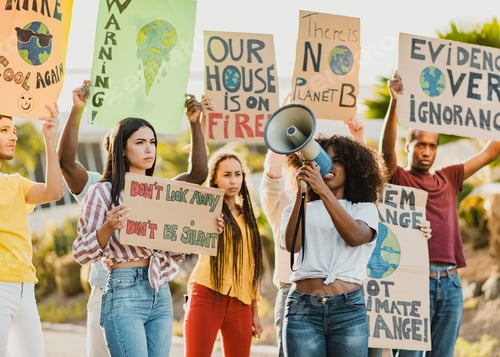 Preview: Group of Activists Protesting for Climate Change Awareness