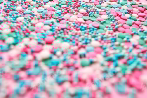 Preview: Colorful Candy Sprinkles Background Texture in Pink and Teal