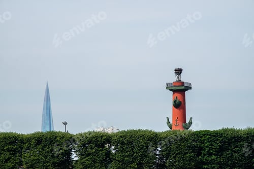 Preview: View of Rostral Column and Lakhta Center skyscraper.