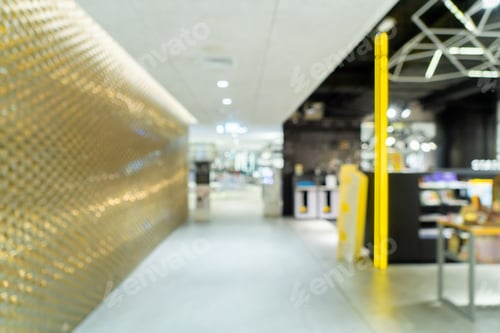 Preview: Abstract blurry background of retail shops in shopping mall or department store