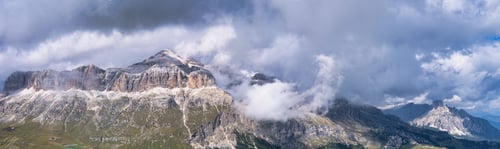 Vorschau: Sellagruppenpanorama mit höchstem Gipfel Piz Boe (3152 m), Dolomiten, Trentino-Südtirol, I