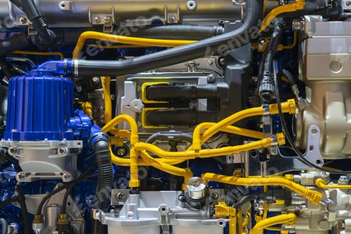 Preview: Closeup shot of modern technologies for the production of internal combustion engines